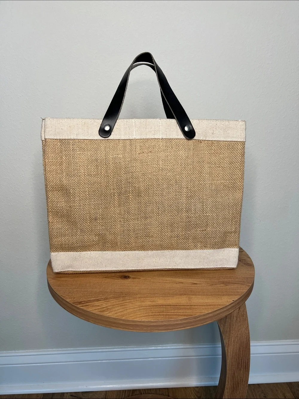 Santa Barbara Design Studios Weekend Canvas Tote Bag in Tan with Black Handles